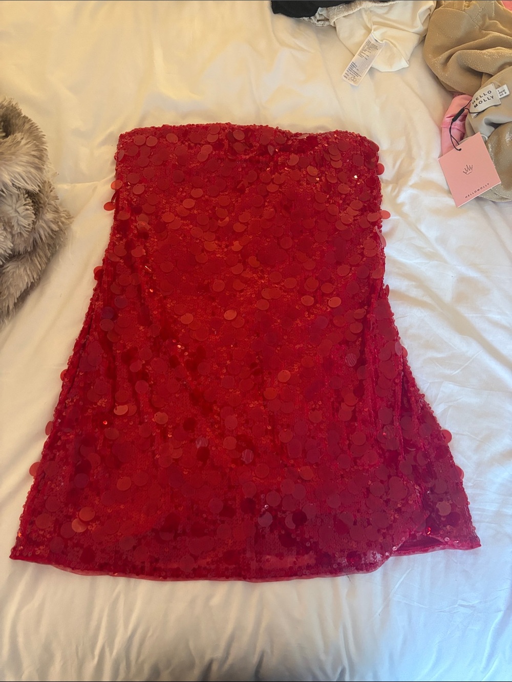 Abercrombie & Fitch Red Sequin Mini Skirt